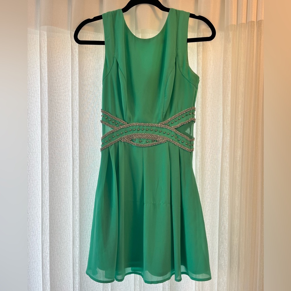 Crystal Doll Turquoise Semi-Formal Dress with Beading Size 5